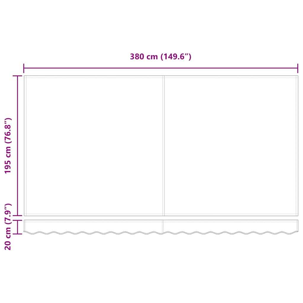 Innvendbar Markise Fargerik stripe 400x200 cm stoff