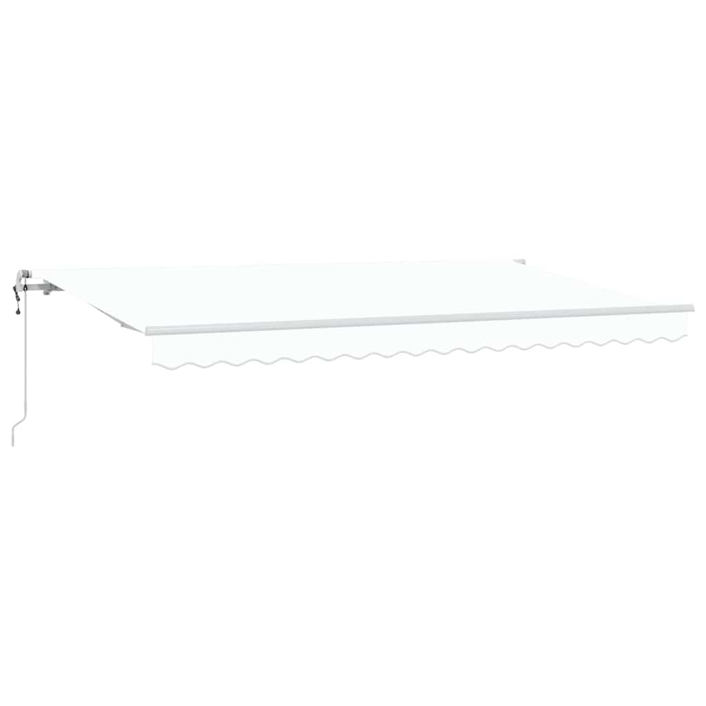 Innvendbar Markise Hvit 400 x 200 cm Polyester og aluminium