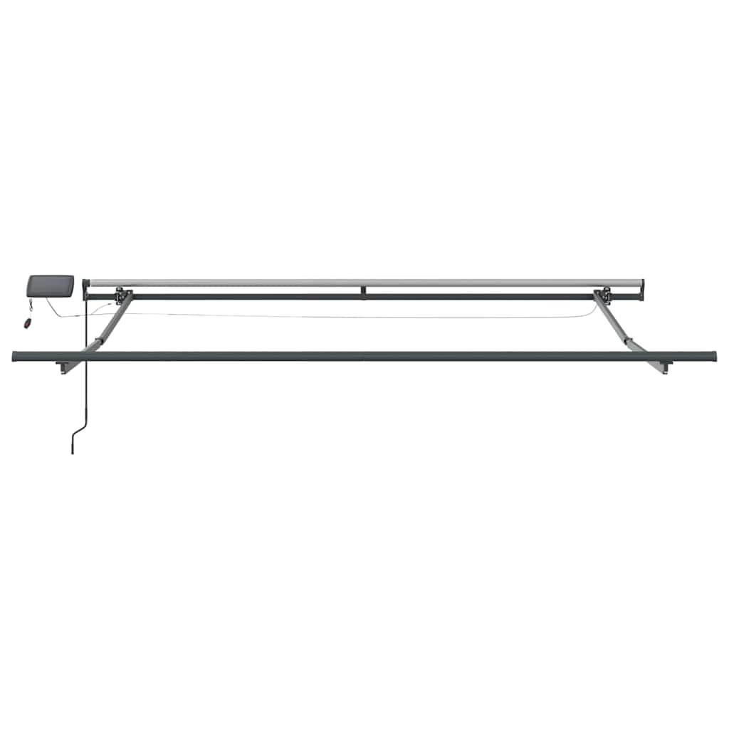 Innvendbar Markise med LED -stripelys Beige 300 x 250 cm stoff