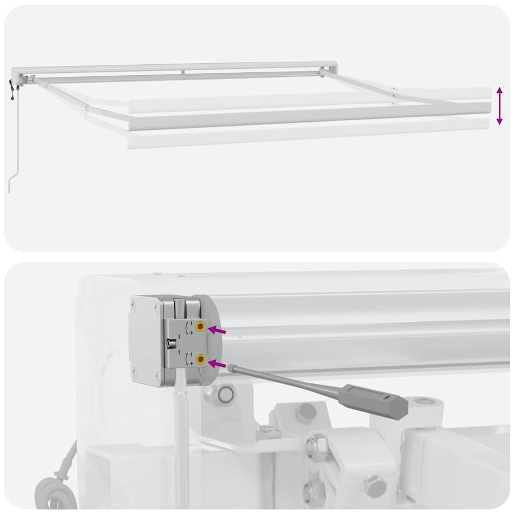 Innvendbar Markise Beige 300 x 250 cm Stoff og Metall