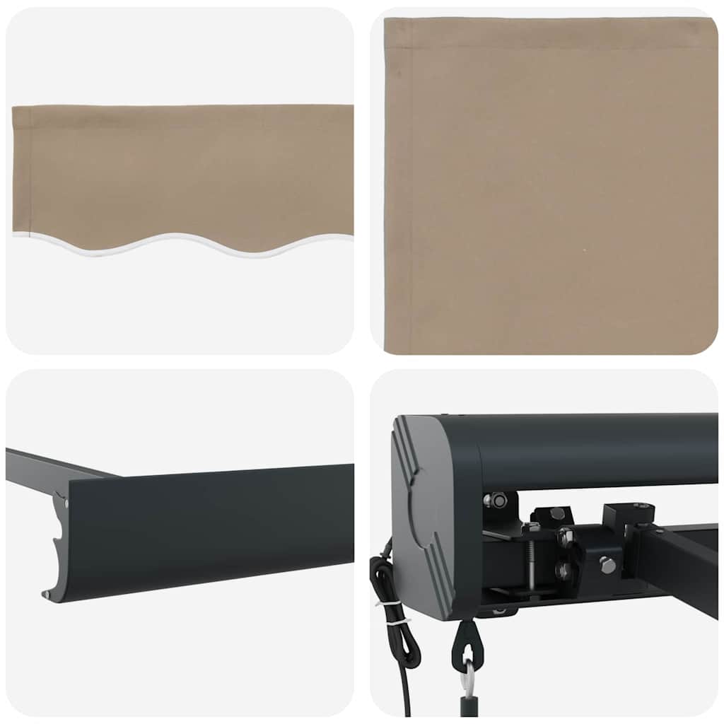 Innvendbar Markise Beige 300 x 250 cm Stoff og Metall