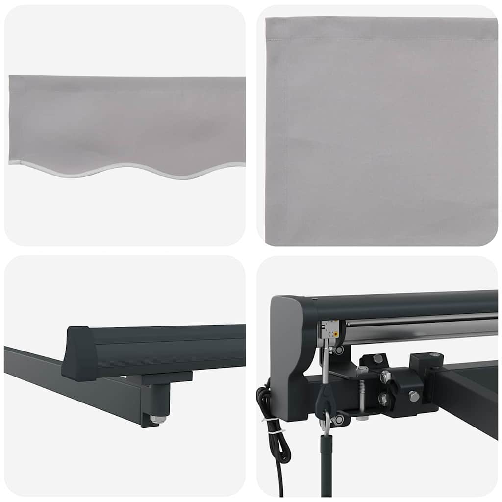 Innvendbar Markise Lysegrå 300x250 cm stoff