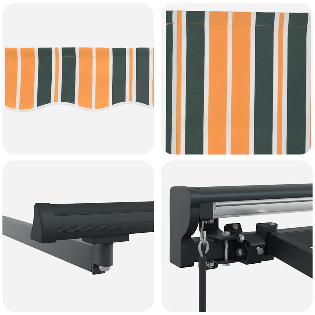 Innvendbar Markise Grønn og gul 300x250 cm stoff