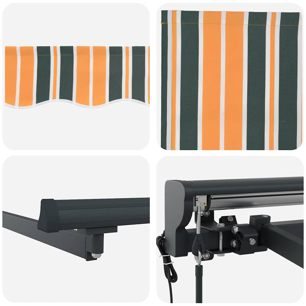 Innvendbar Markise Grønn og gul 300x250 cm stoff