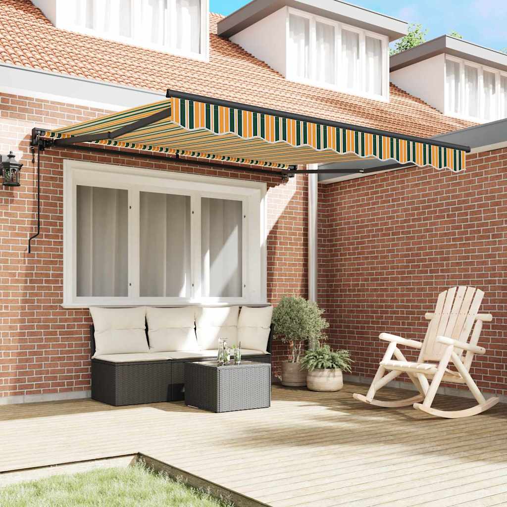 Innvendbar Markise Grønn og gul 300x250 cm stoff