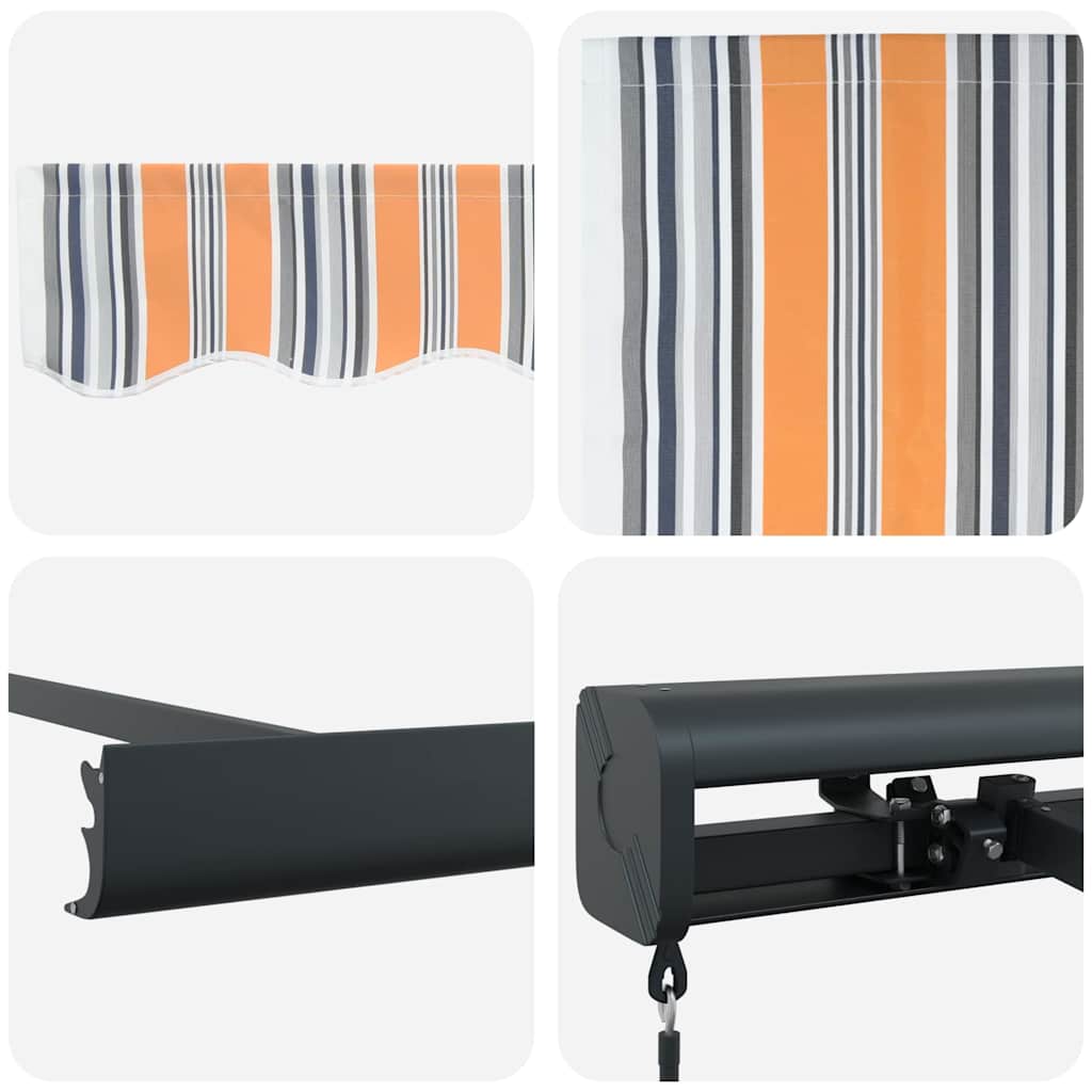 Manuell Uttrekkbar Markise med Flerfargede Striper 350 x 250 cm