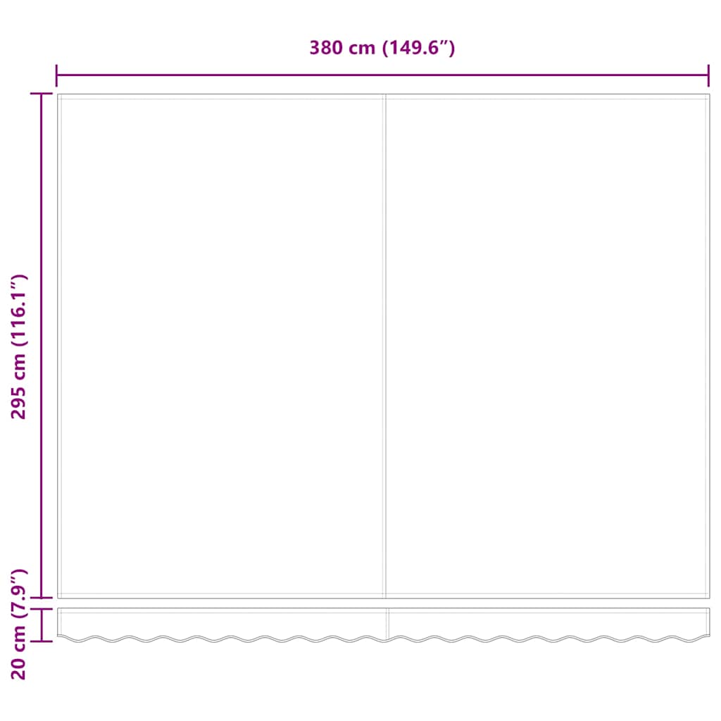 Innvendbar Markise Svart 400x300 cm stoff