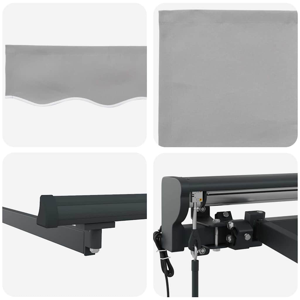 Innvendbar Markise Lysegrå 400x300 cm stoff