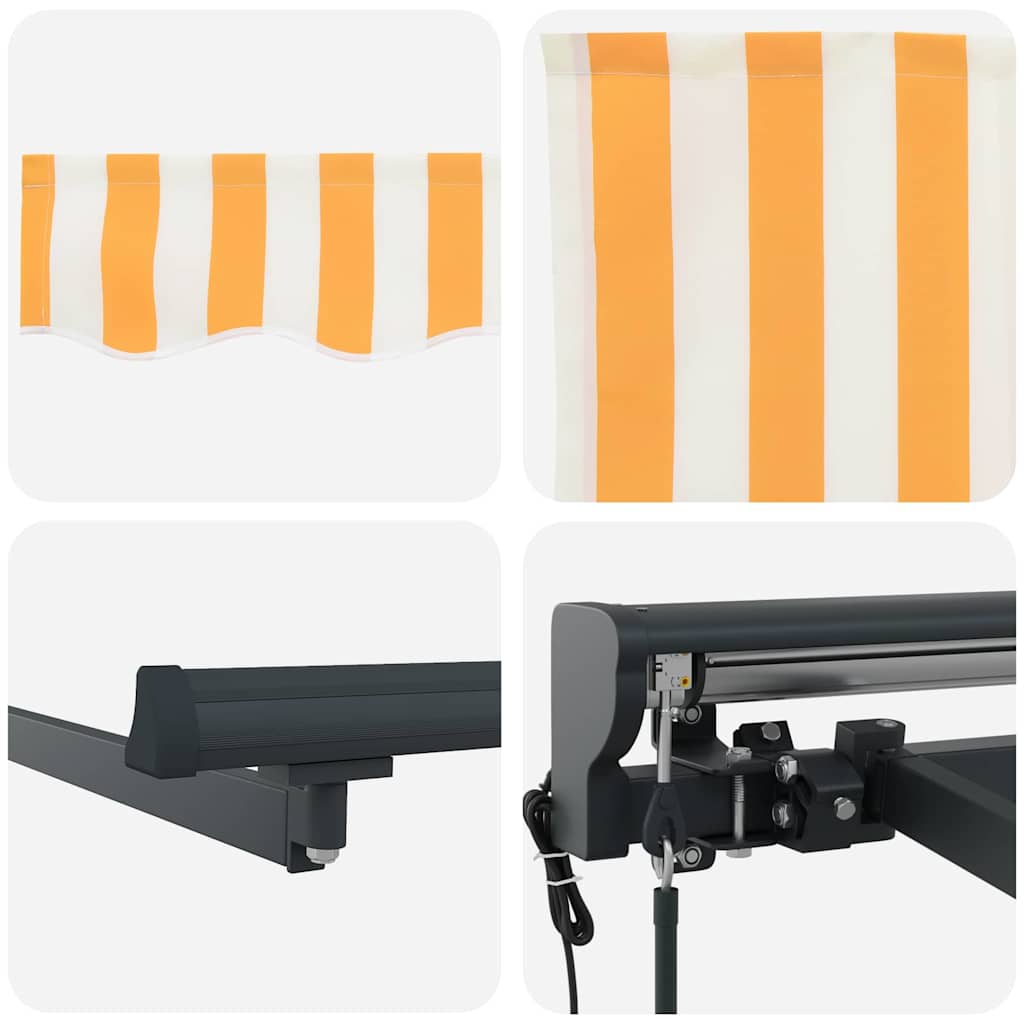 Innvendbar Markise Oransje og hvit 450x300 cm stoff