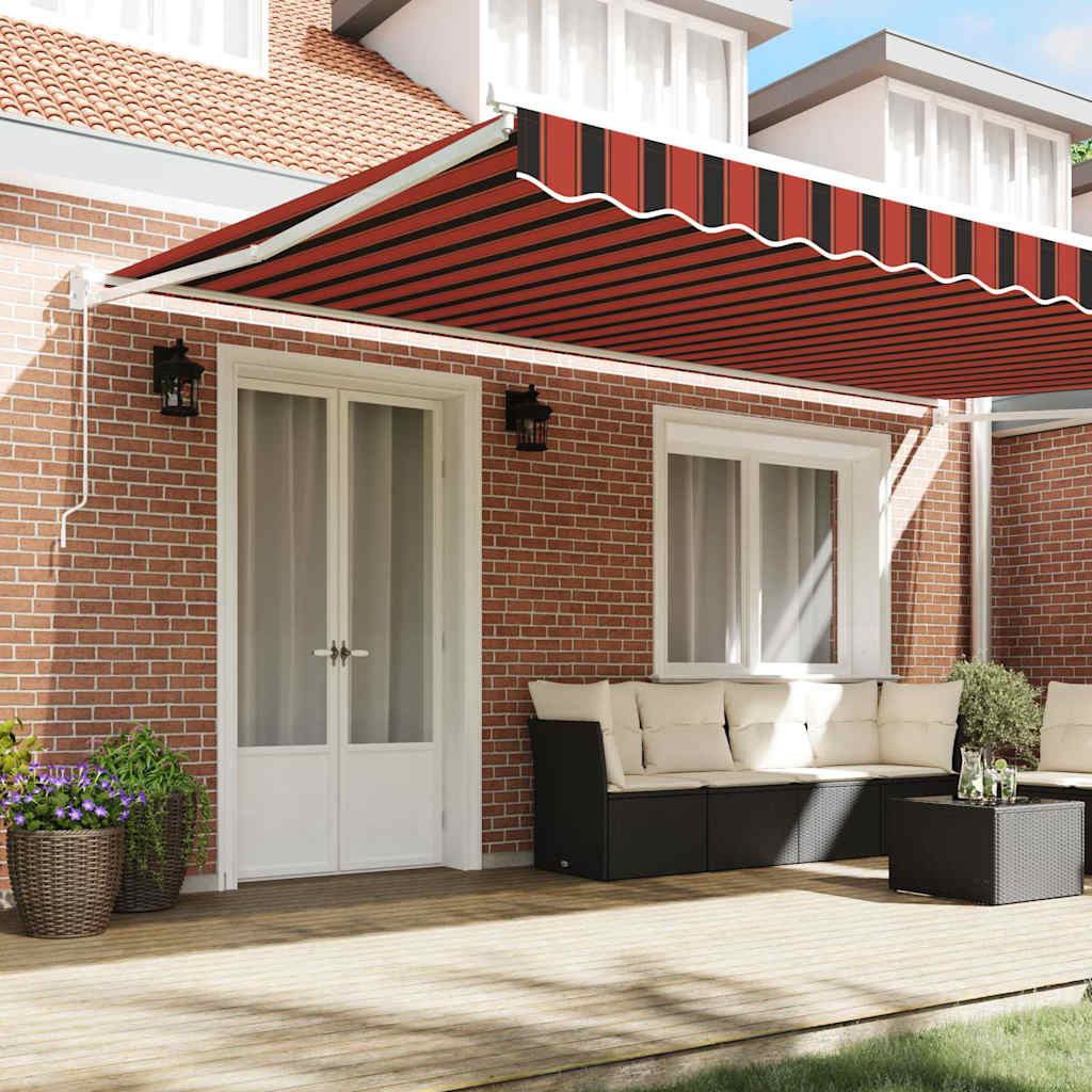 Manuell Utrekksmarkise Oransje og Brun 500x300 cm