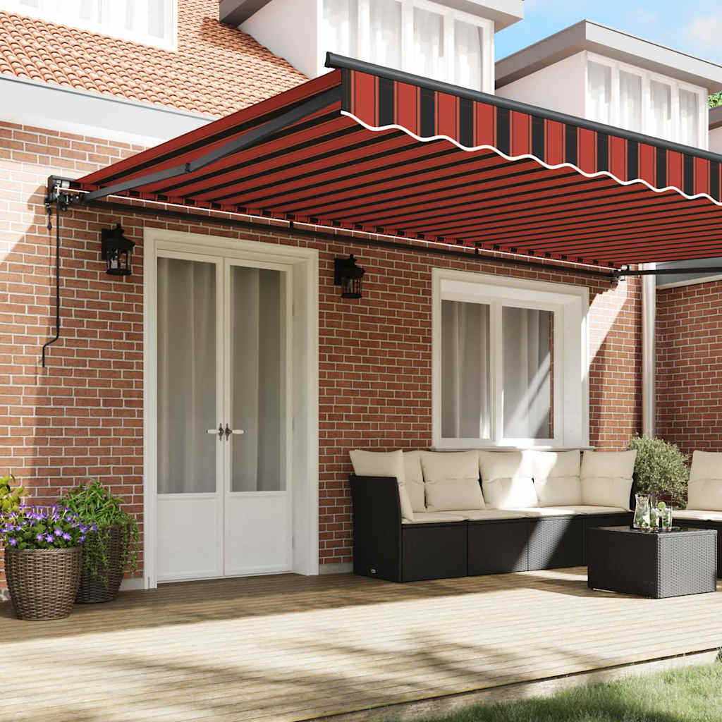 Innvendbar Markise Oransje og Brunt 500x300 cm stoff