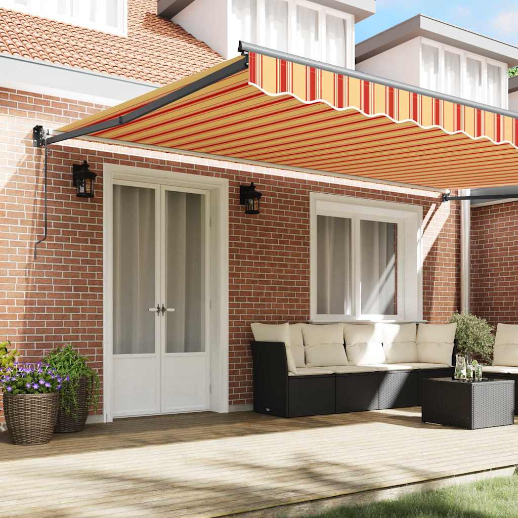 Automatisk Utfellbar Markise Krem og Oransje 500x300 cm