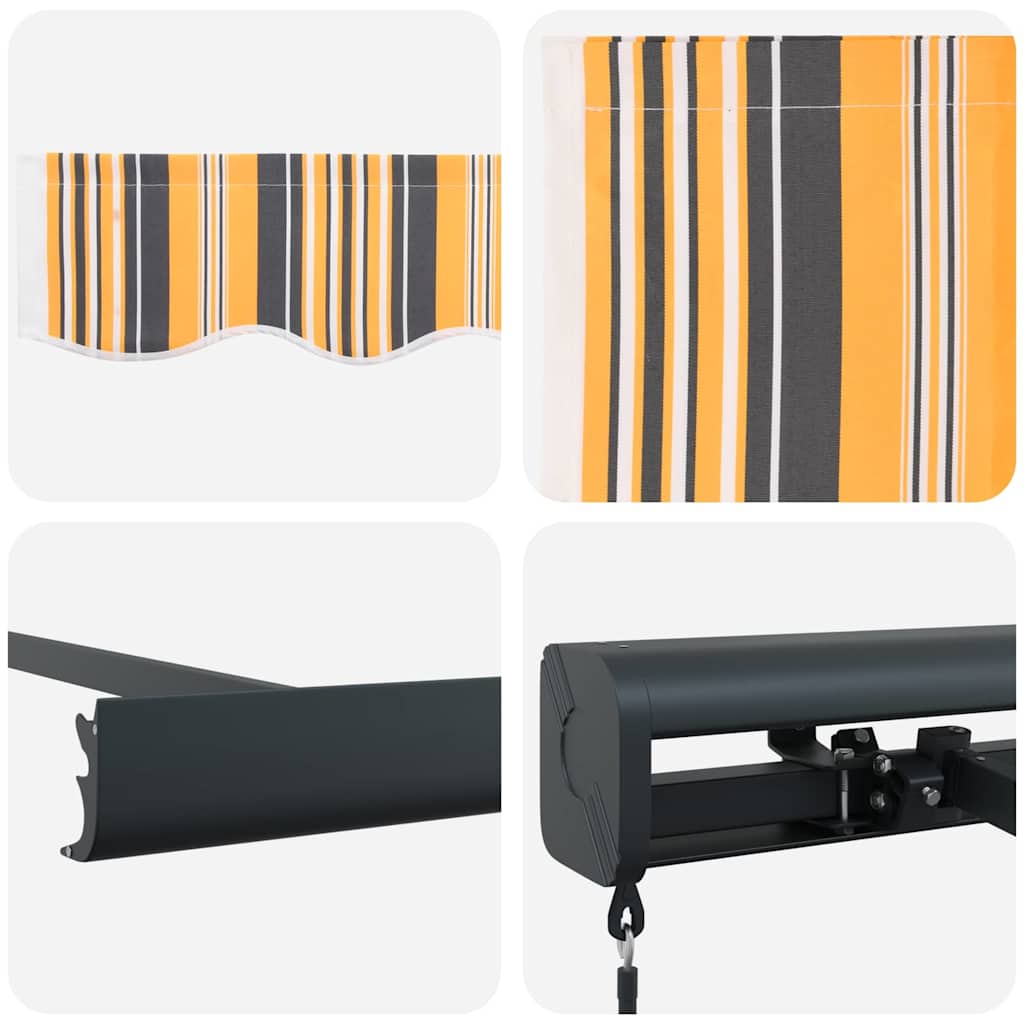 Manuell Utfellbar Markise Flerfargede Striper 500 x 300 cm