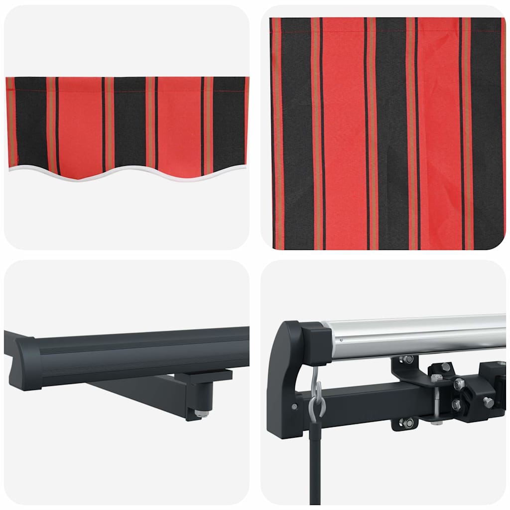 Innvendbar Markise Manual oransje og brun 600 × 350 cm stoff