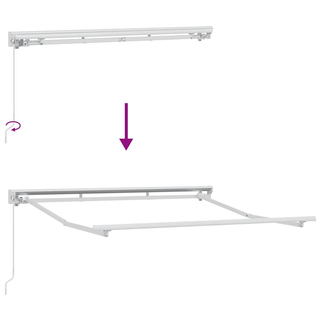 Markiseramme Hvit 2.5 x 2 m Pulverlakkert stål og aluminium