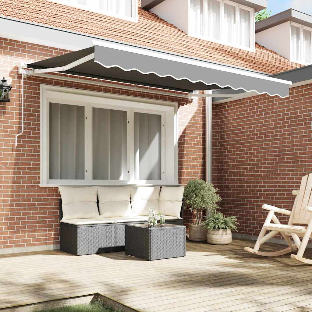 Markiseramme Hvit 3.5 x 2 m Pulverlakkert stål og aluminium