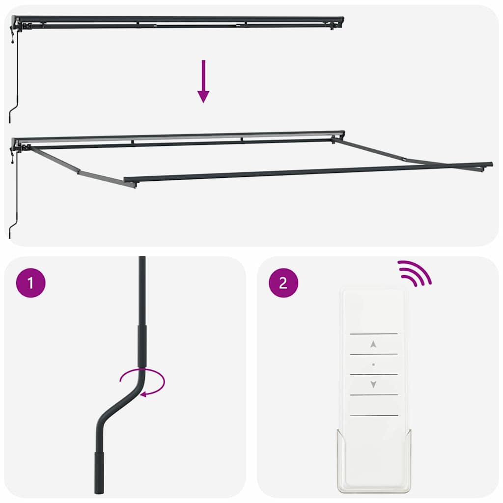 Markiseramme Antrasitt 4,5 × 3 m