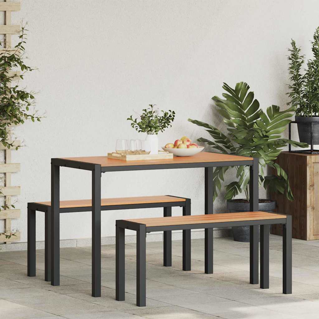 Hage Spisegruppe med pute 3 pcs Brun Stål