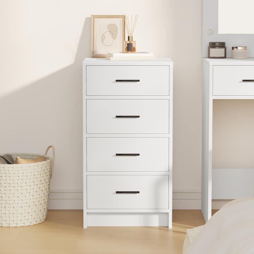 Serviesskap med skuff Hvit 40 x 41 x 75 cm Konstruert tre