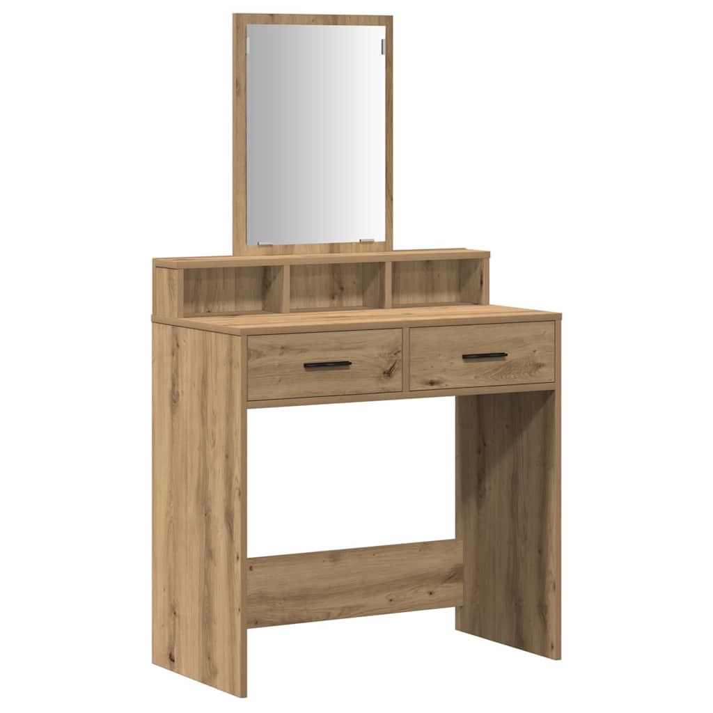 Sminkebord med skuffer i Artisan Eik 79x41x140 cm