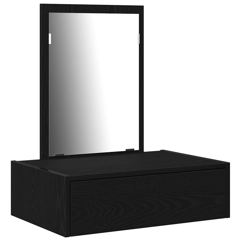 Vegghengt Sminkebord Svart Eik 60x40x70 cm