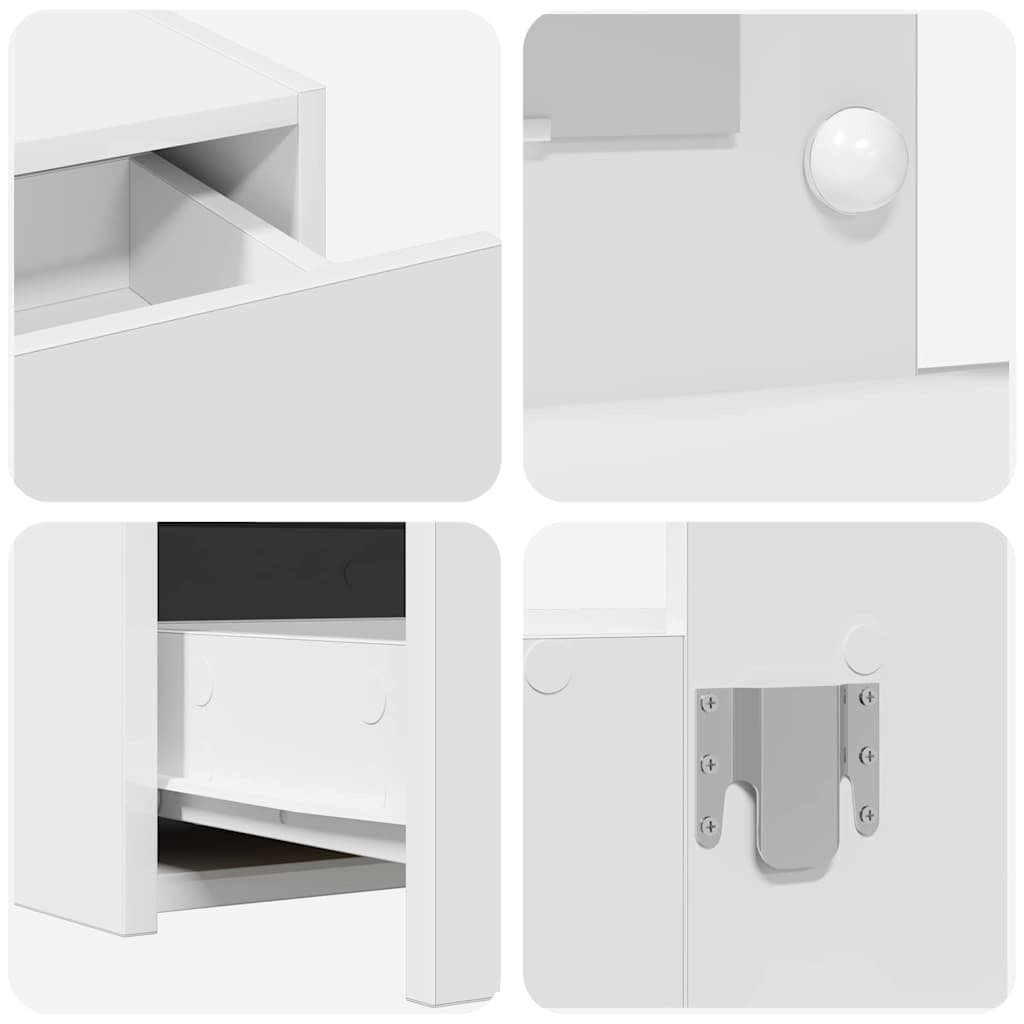 Sminkebord med skuff Hvit 83 x 40 x 70 cm Konstruert tre