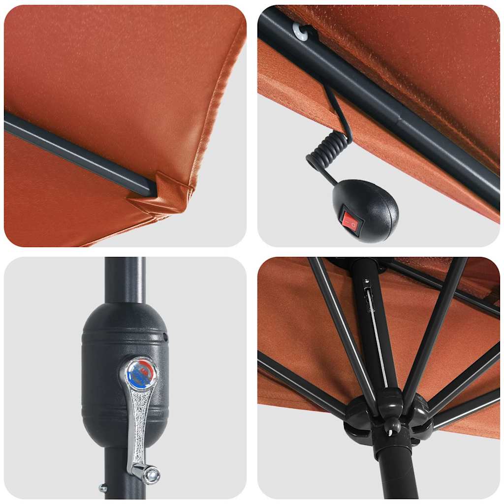 Hageparasol Terrakotta 294 x 150 x 224 cm stoff