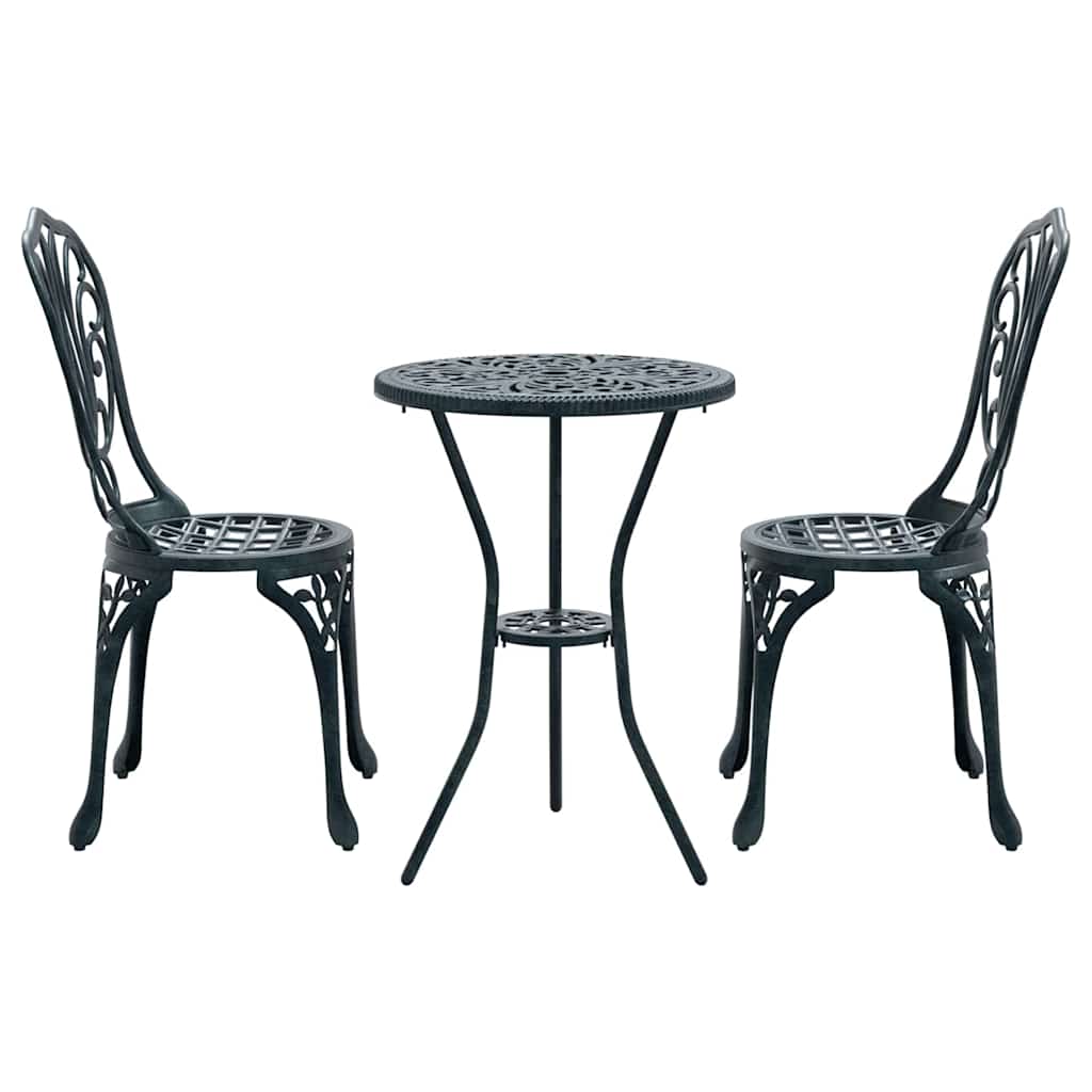 Hage Bistro Sett 3 pcs grønn Aluminium