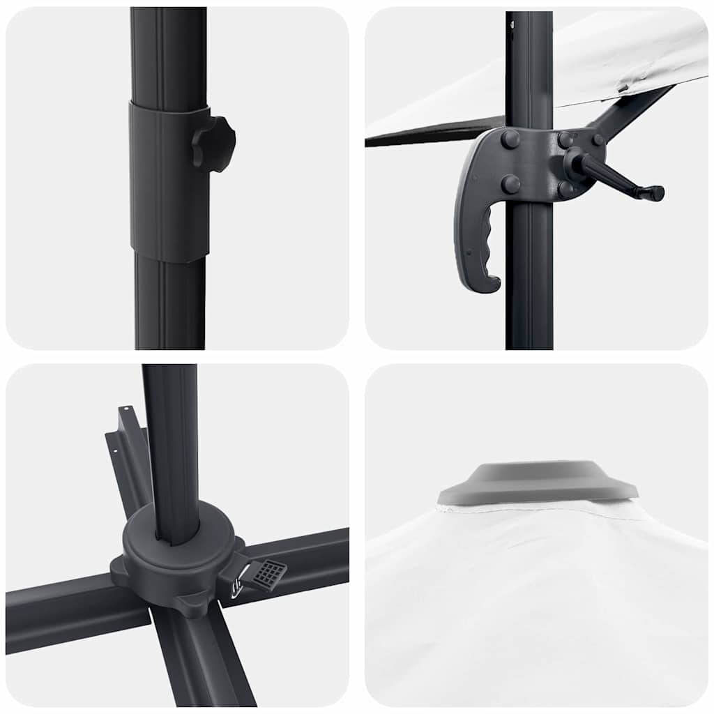 Cantilever Roma Parasoll Sand 286x285x265 cm i aluminium