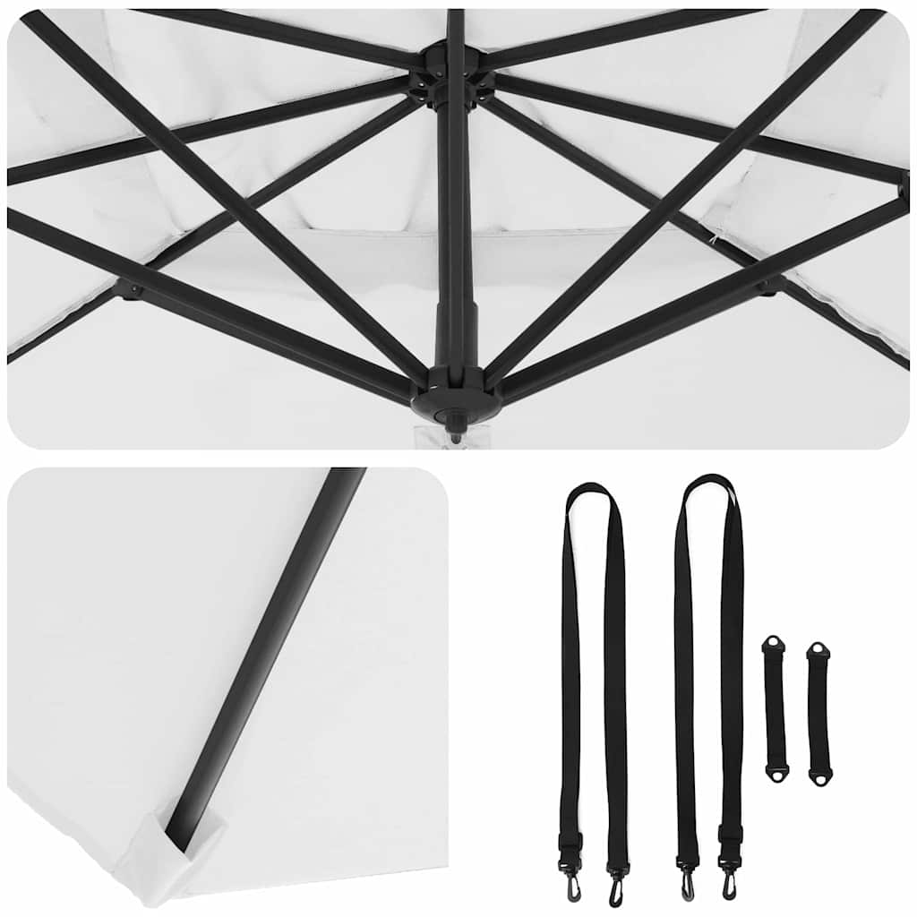 Cantilever Roma Parasoll Sand 286x285x265 cm i aluminium