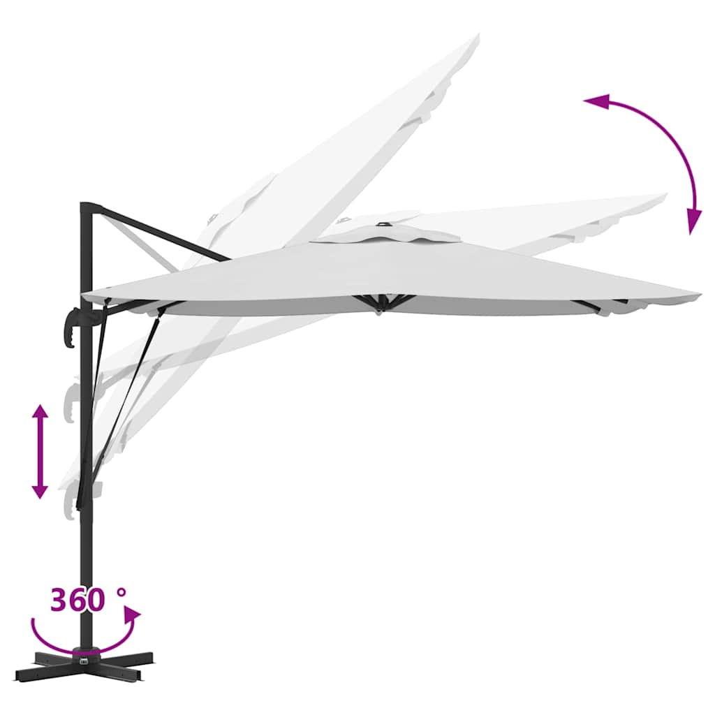 Cantilever Roma Parasoll Sand 286x285x265 cm i aluminium