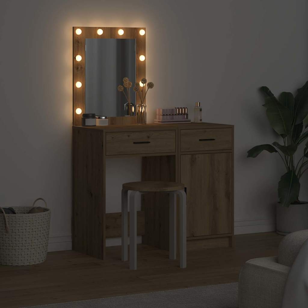 Sminkebord med skuff 2 pcs Brun 50 x 41 x 135 cm Konstruert tre