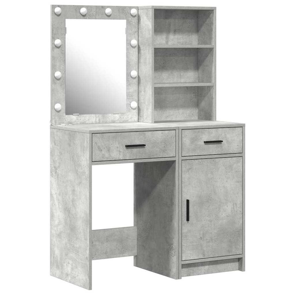 Sminkebordsett 2 pcs Betonggrå 50 x 41 x 135 cm Konstruert tre