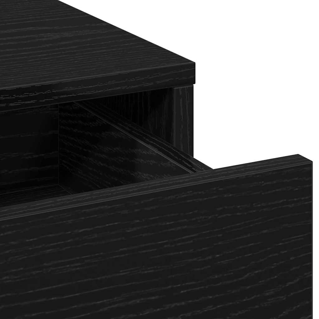 Sminkebordsett med skuff 3 pcs Svart eik 78.5 x 41 x 135 cm