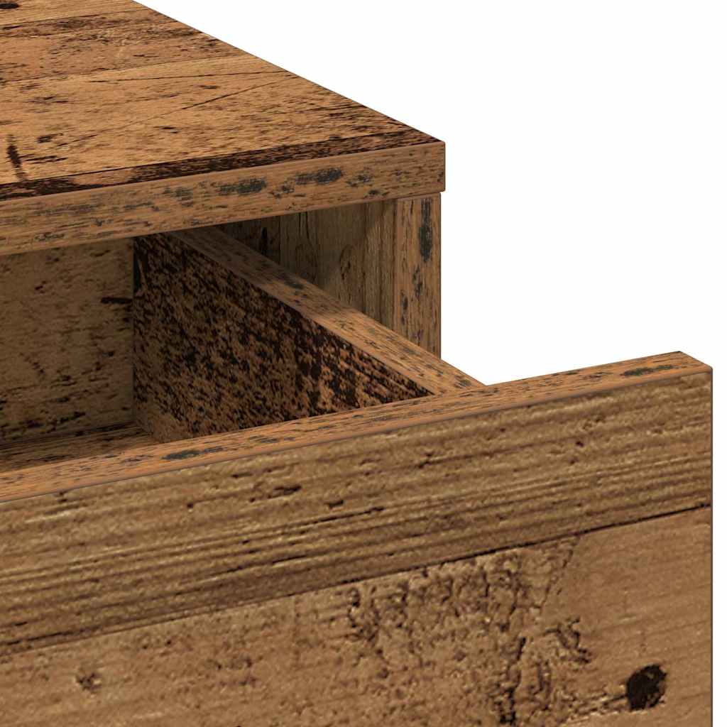 Sminkebordsett med skuff 3 pcs Gammelt tre 78.5 x 41 x 135 cm