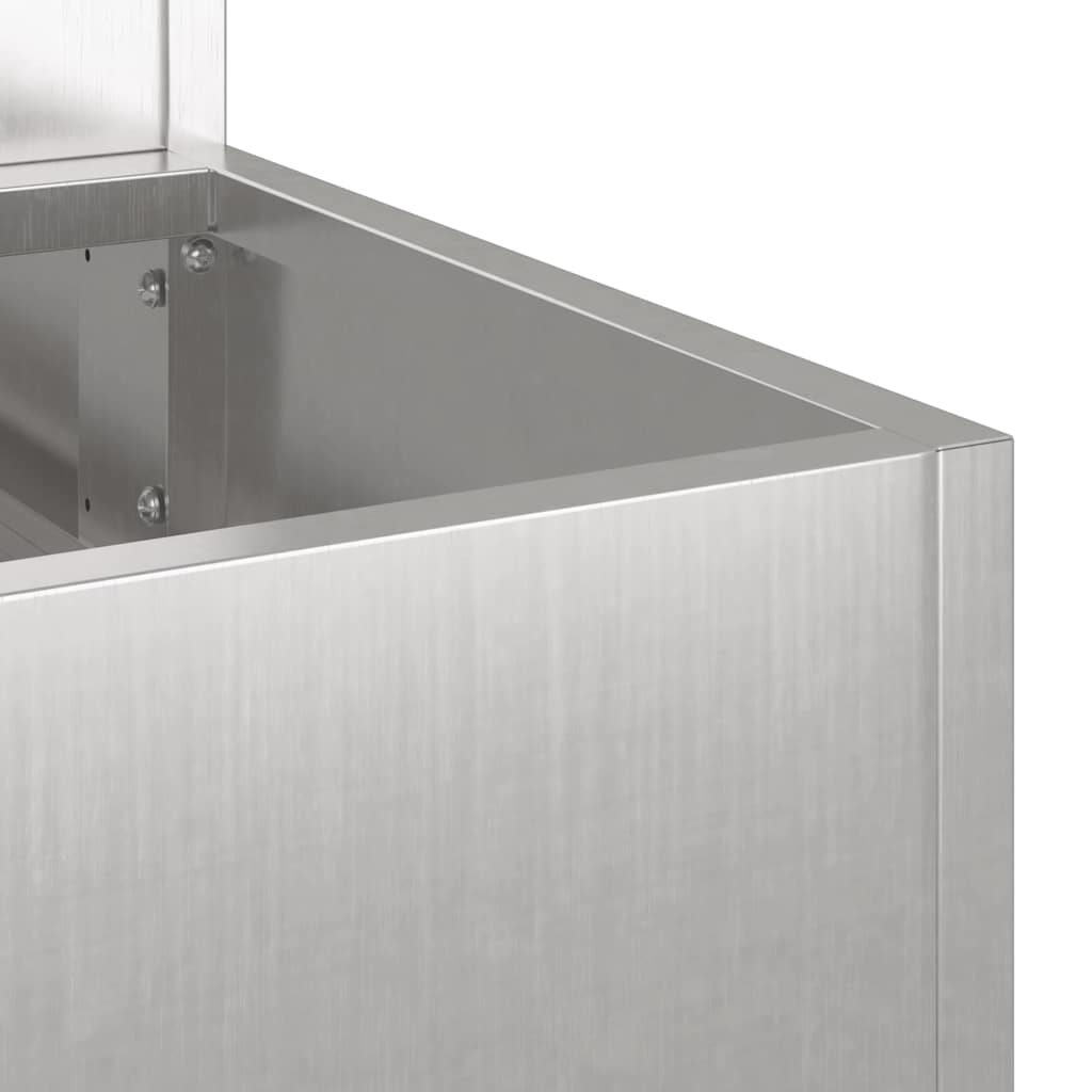 Hageblomsterpotte sølv 90 x 90 x 35 cm Rustfritt Stål