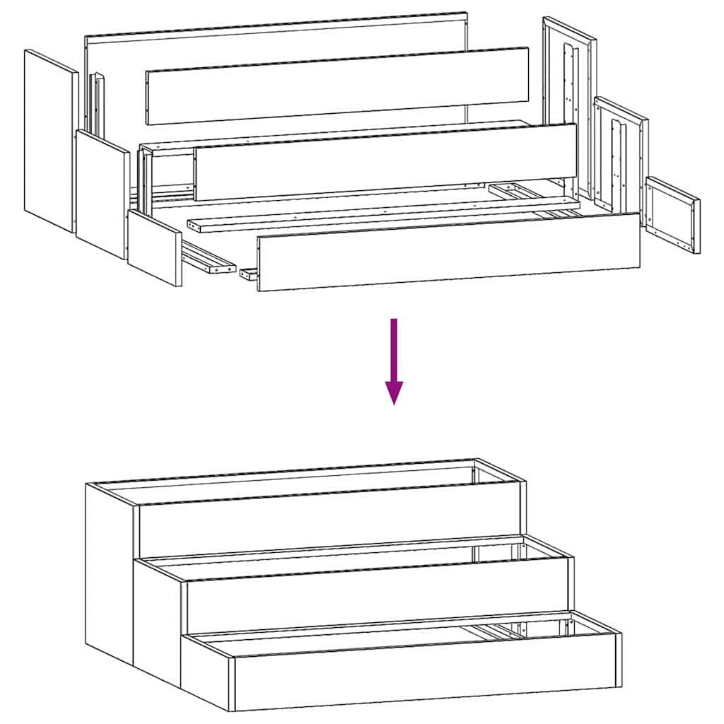 Hageblomsterpotte sølv 90 x 90 x 35 cm Rustfritt Stål