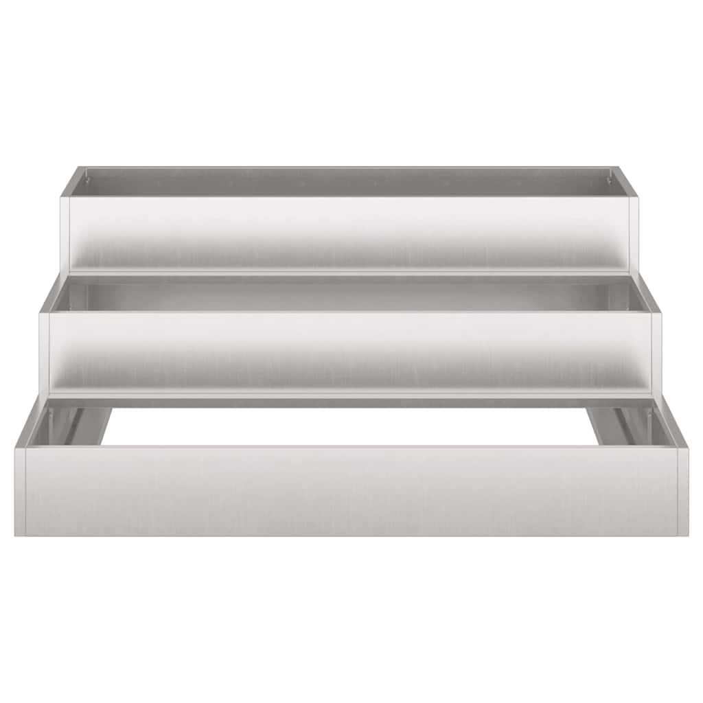 Hageblomsterpotte sølv 90 x 90 x 35 cm Rustfritt Stål