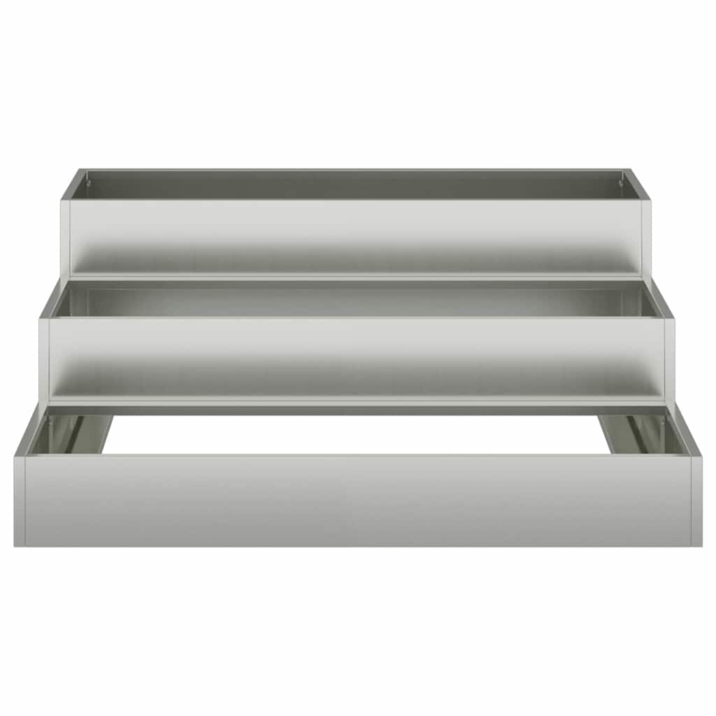 Hageblomsterpotte sølv 90 x 90 x 35 cm Galvanisert stål