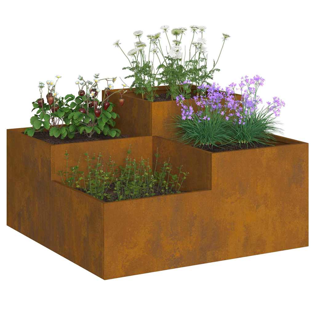 Hageblomsterpotte Rusten 80 x 80 x 48 cm Cortenstål
