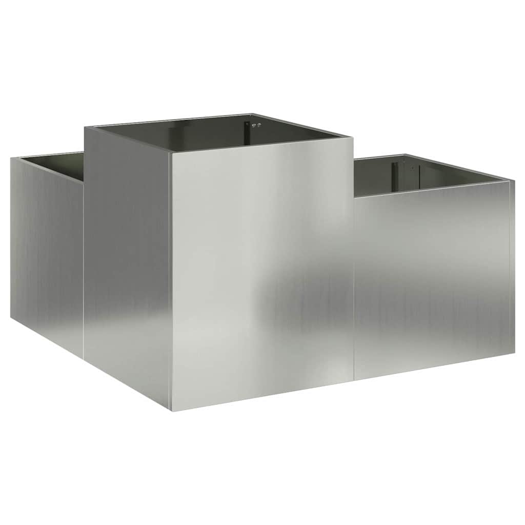 Hageblomsterpotte sølv 100 x 100 x 48 cm Galvanisert stål