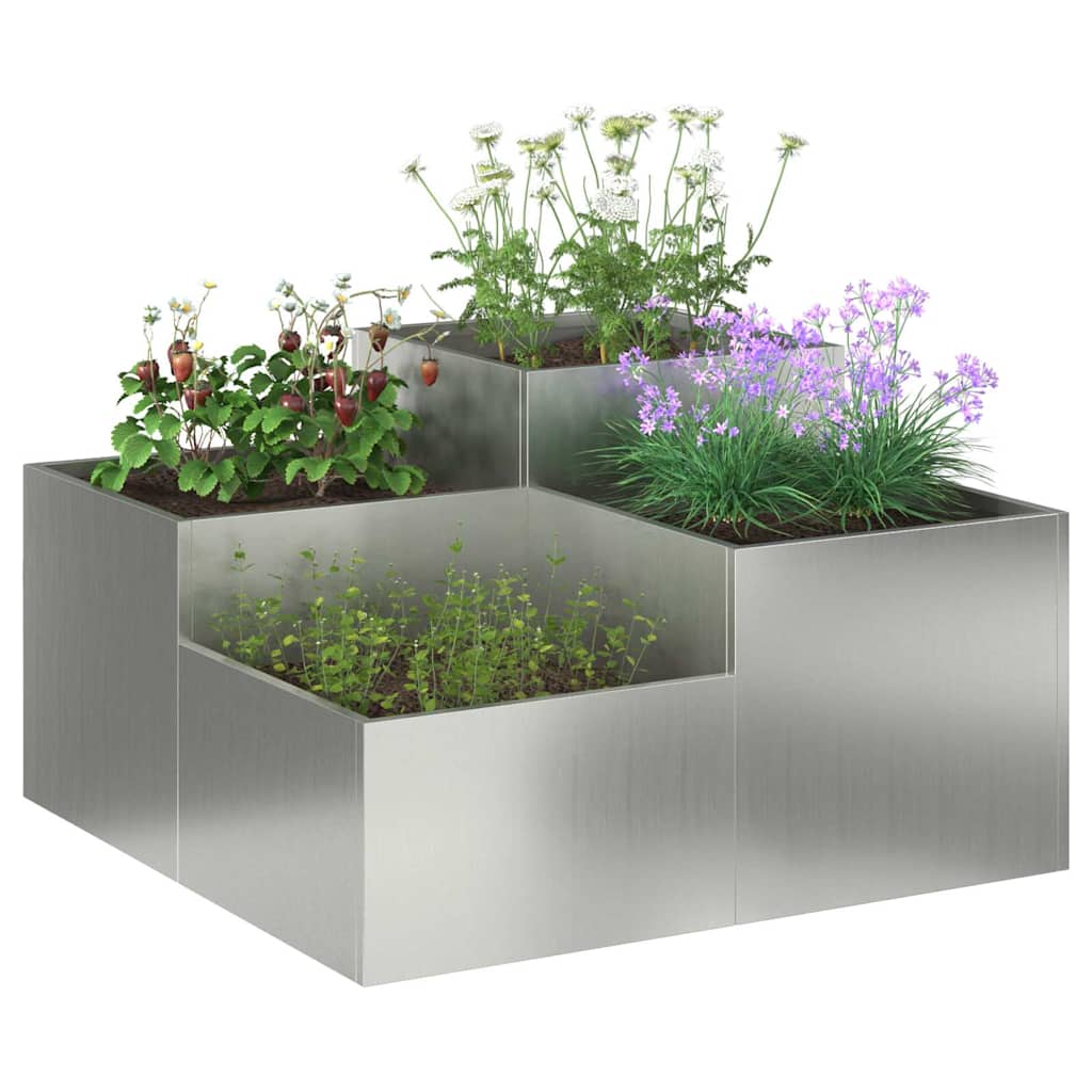Hageblomsterpotte sølv 100 x 100 x 48 cm Galvanisert stål