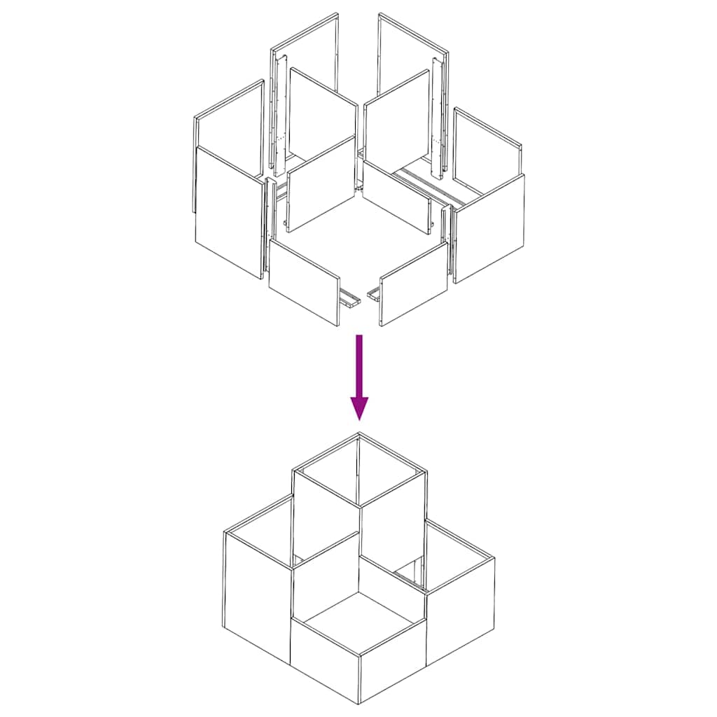 Hageblomsterpotte sølv 80 x 80 x 60 cm Rustfritt stål