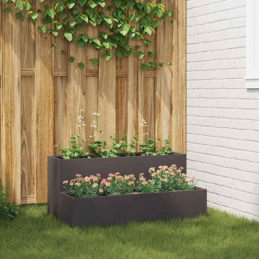 Hageblomsterpotte Svart 100 x 60 x 45 cm Stål