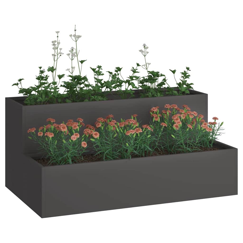 Hageblomsterpotte Svart 100 x 60 x 45 cm Stål