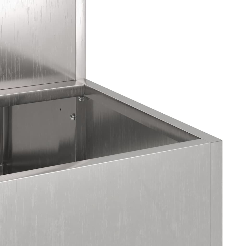 Hageblomsterpotte sølv 100 x 60 x 45 cm Rustfritt stål