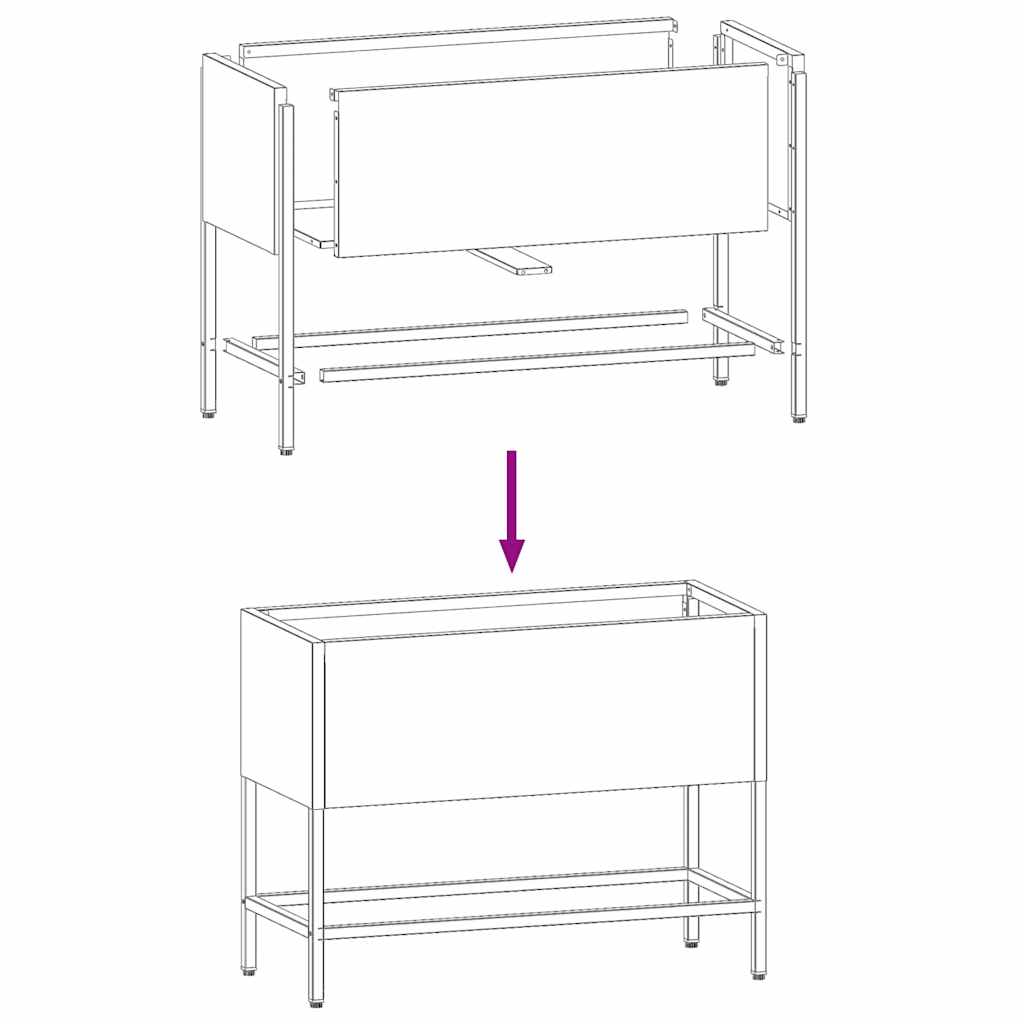 Hevet Hageplante Antrasitt 60 x 26 x 45 cm Stål