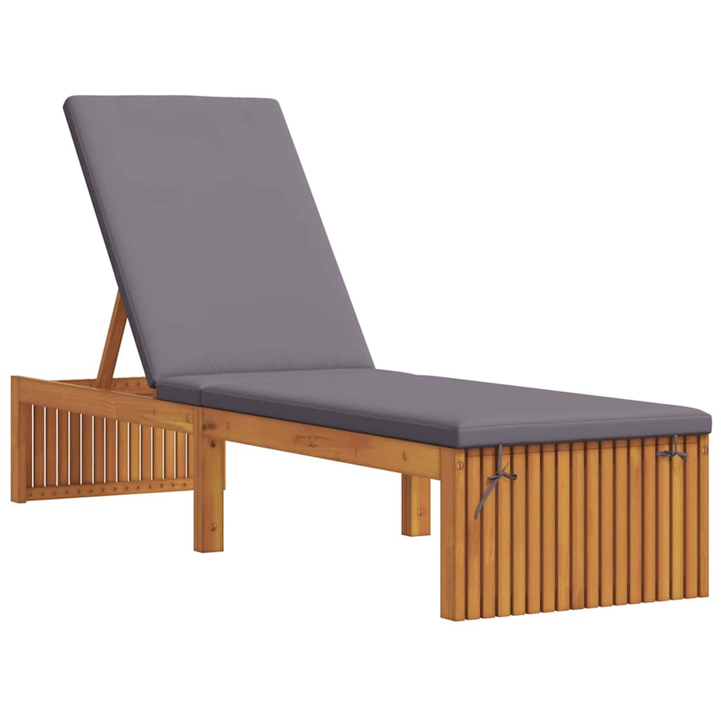 Solseng med pute 200x55x30 cm Solid akasietre
