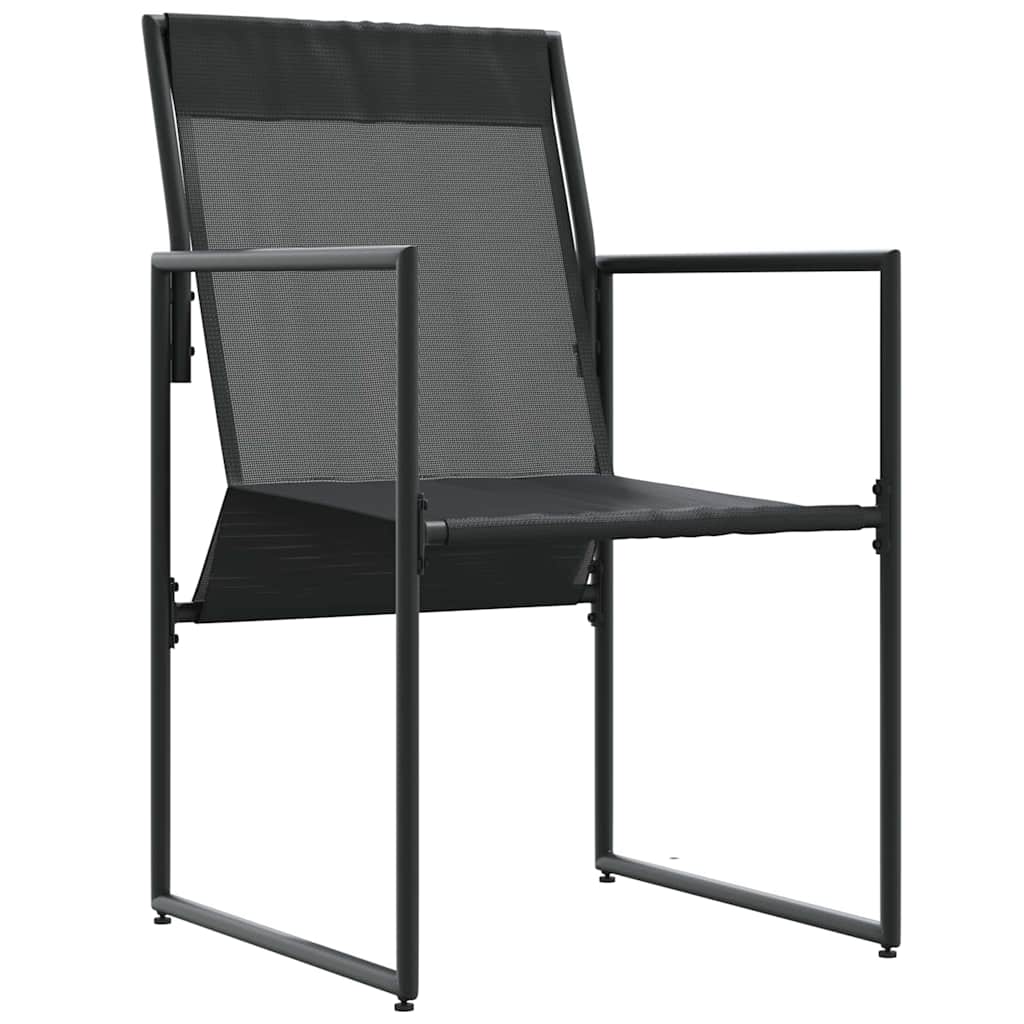 Hagestoler 4 pcs Svart og antracit 50.5 x 59 x 81.5 cm
