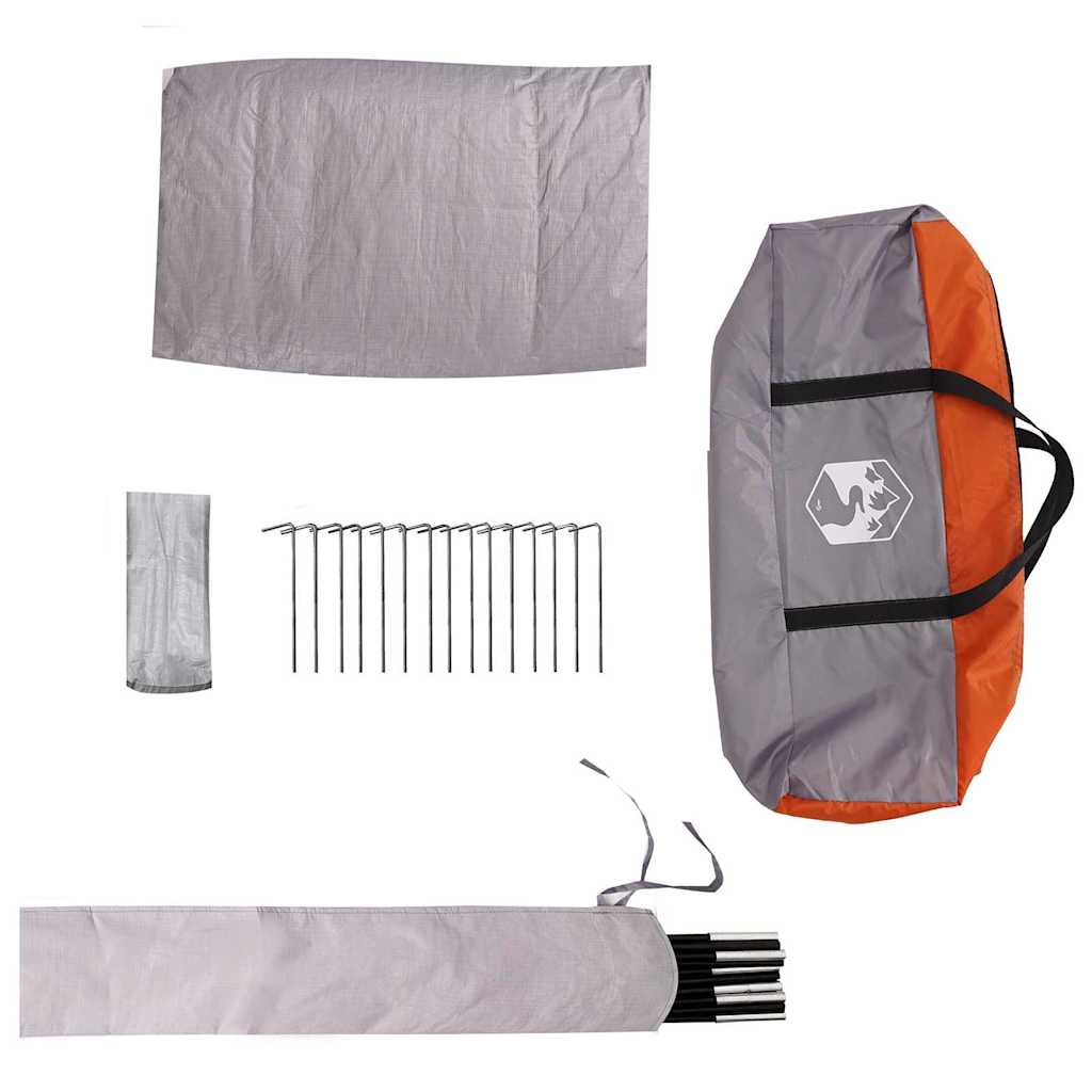 Dometelt med tak med lagring Grå og Oransje 505 x 450 x 248 cm